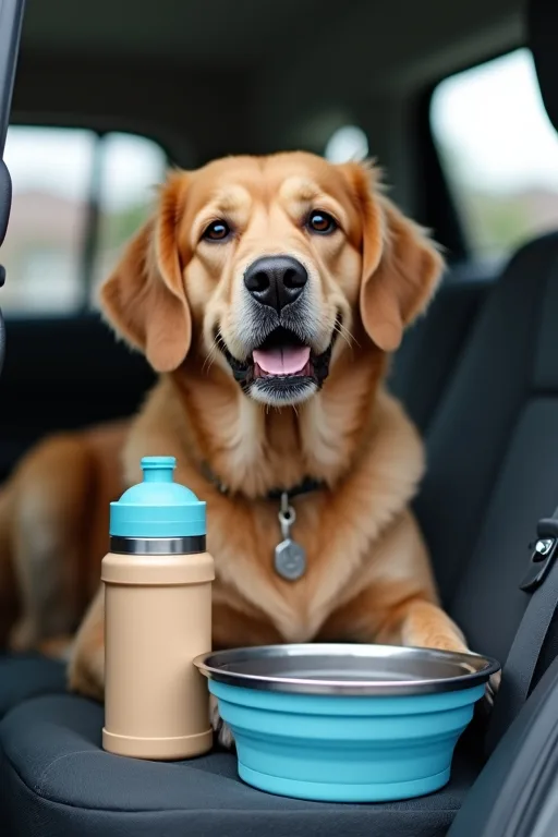 Hundägare planerar en bilresa med hund i Sverige vid ett lugnt stopp före avfärd.