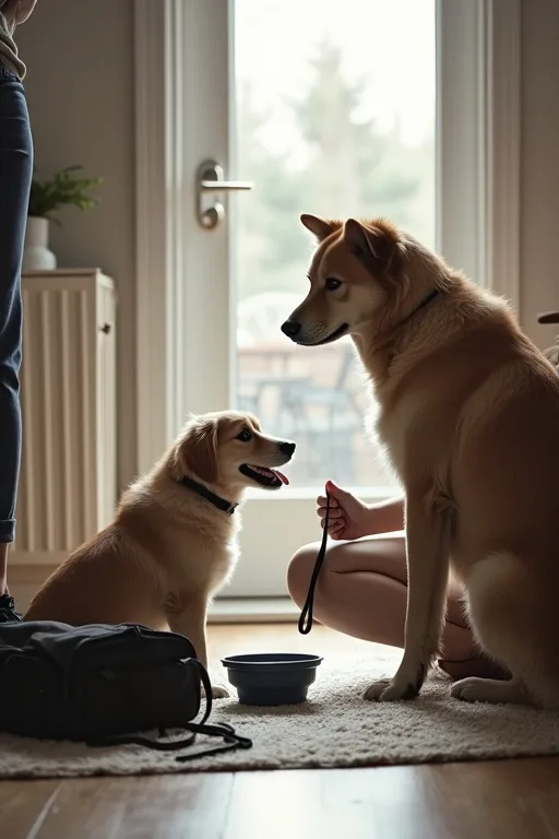 Hundägare packar vattenflaska, hopfällbar skål och koppel inför resa med hund i Sverige