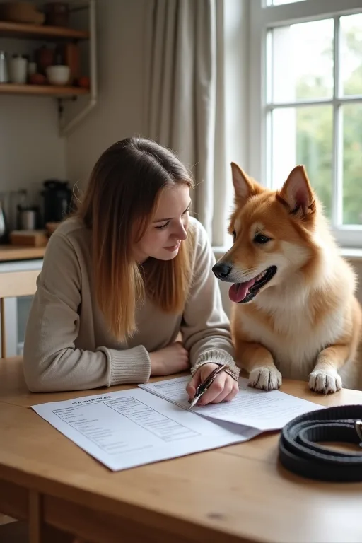 Grundläggande hundutrustning som sele och koppel ligger framme inför den första tiden.