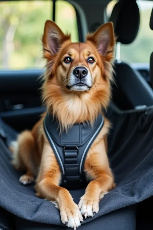 Baksätesskydd som skyddar bilen när hunden reser i baksätet