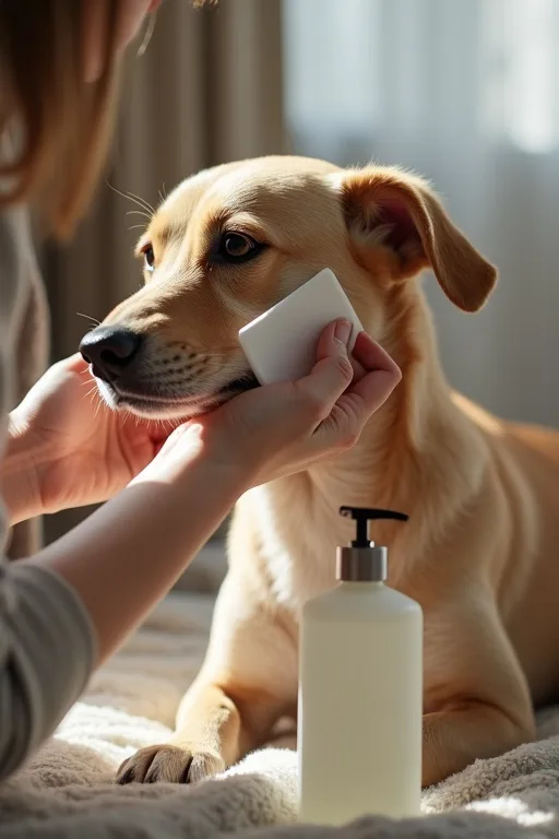 Skonsam rengöring av hundöron med mjuk pad och lugn hantering i vardagen