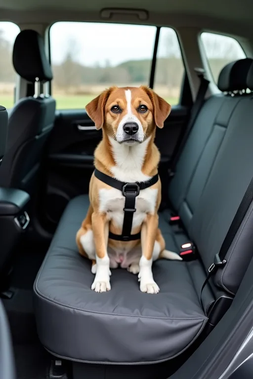 Praktisk bilmiljö med hund där enkel utrustning gör resan lugnare och renare.