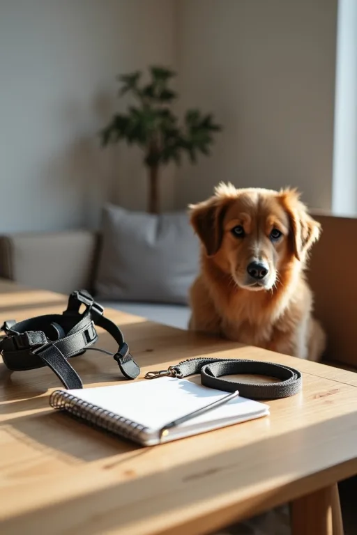 Hundägare som jämför sele, koppel och annan startutrustning inför ett budgetval av hundras.