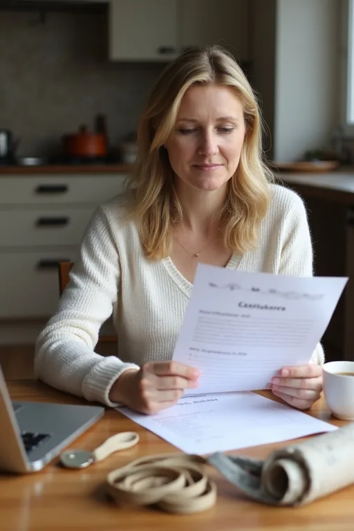 Person som planerar första tiden med hund och ser över praktiska detaljer hemma.