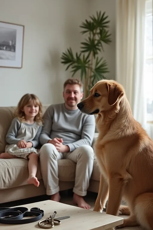 Familj diskuterar vilken hundtyp som passar deras vardag