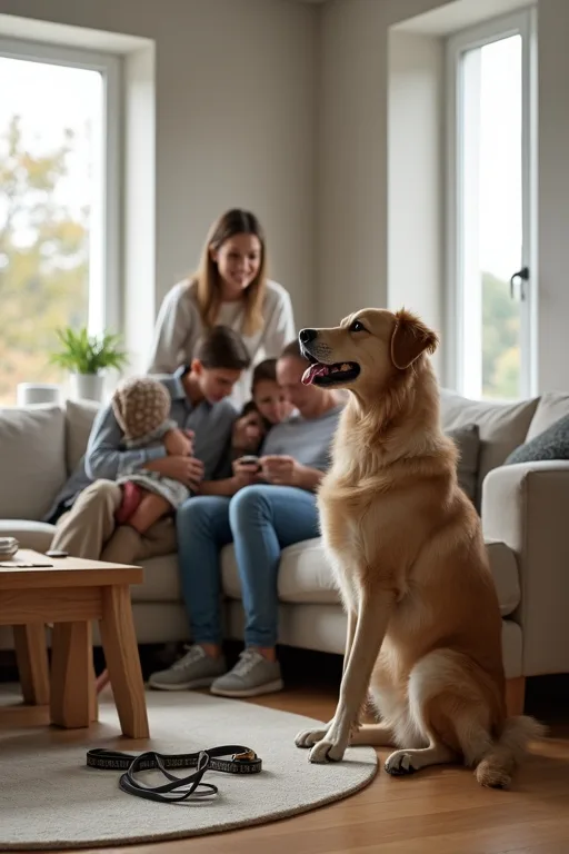 Lugn familjevardag med hundutrustning som passar i hemmet