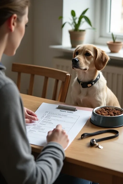 Person som jämför olika alternativ inför att köpa hund eller adoptera i ett lugnt hem.