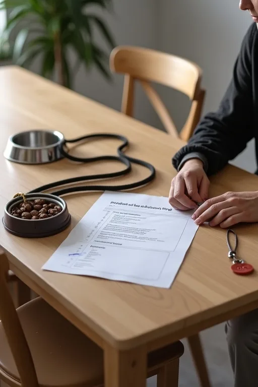 En lugn hemmiljö där en person tänker igenom tid, kostnad och vardag inför hundköp eller adoption.