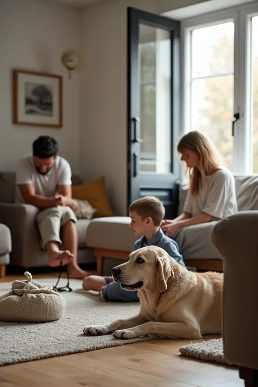 En medelstor hund i hemmiljö som illustrerar egenskaper som ofta fungerar bra i familjeliv.