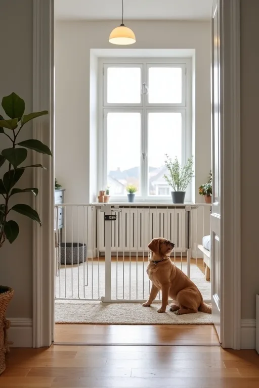 En lugn viloplats för hunden i ett förberett hem