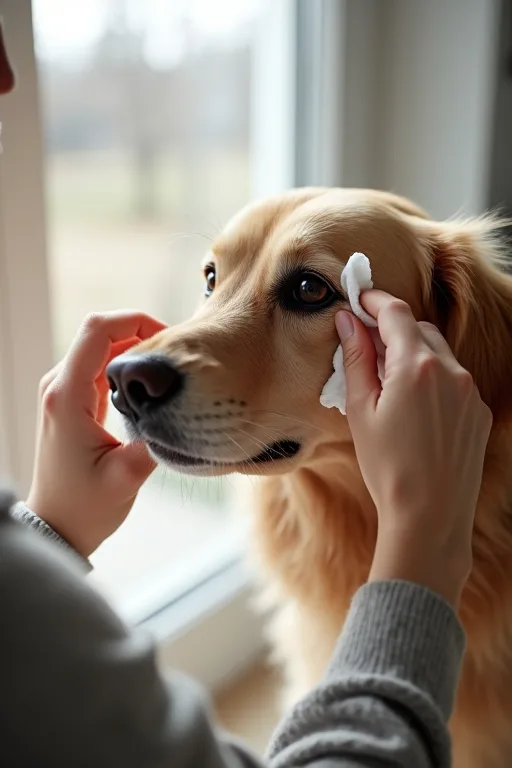 Ögonservetter och grooming wipes som används för enkel hundvård hemma.