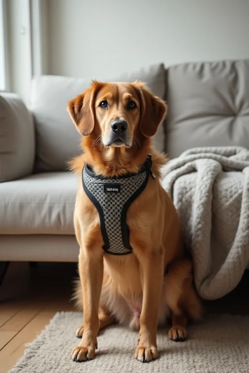 Vattentät hundfilt över en soffa i ett lugnt vardagsrum.
