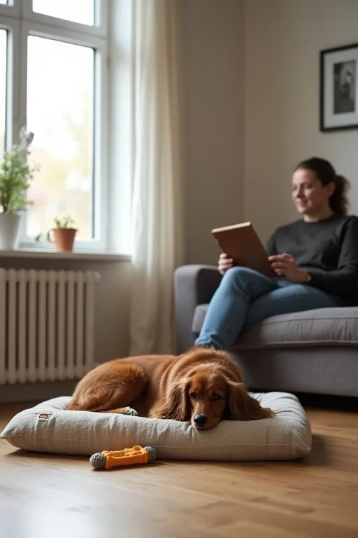 Lugna grundprodukter för första veckan med ny hund, som bädd och tuggleksak